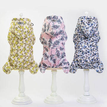 Large Pet floral pattern dog Rain Coat