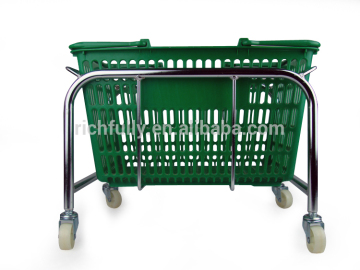 Cheap Price Stackable Shopping Basket Rack, Iron Basket Holder