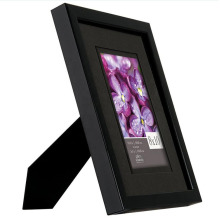 Black Wood Picture Frame Mat For 5x7 Image