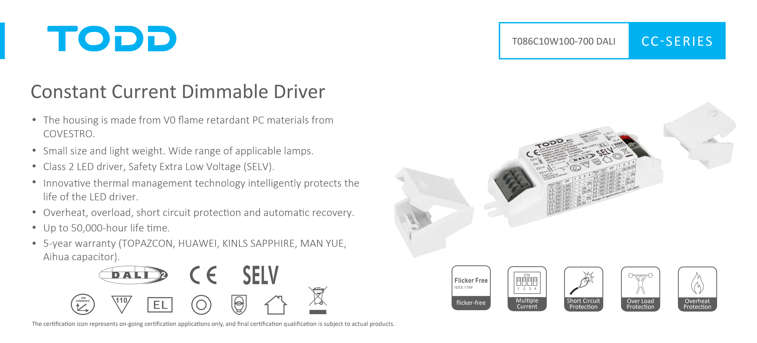 led driver T086C10W100-700 DALI