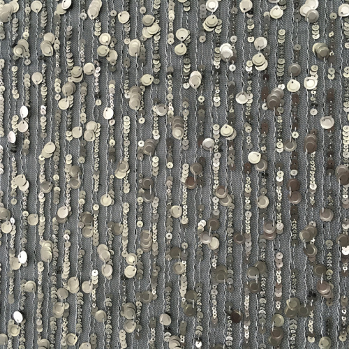 Fashion Sector Sequin Embroidery On Poly Mesh Fabric