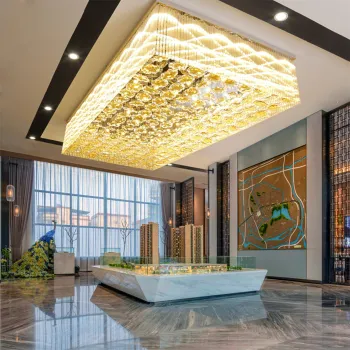 Custom Luxury Glass Crystal LED Chandelier for Large Spaces