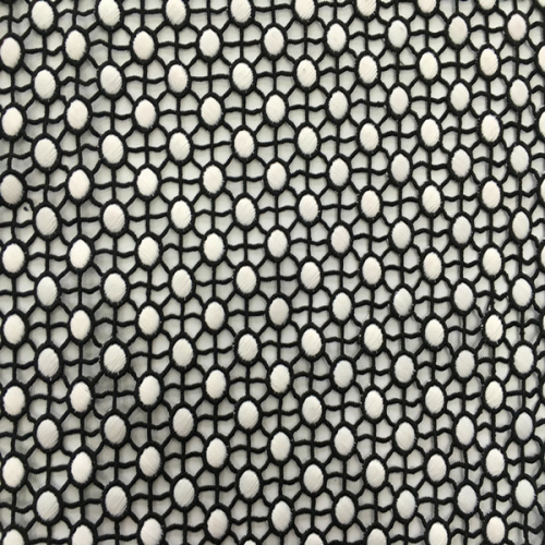 Milky Yarn Dot Pattern Chemical Lace Embroidery Fabric