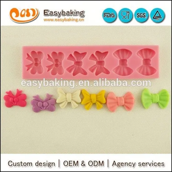 Custom fondant cake decorating bow silicone molds