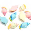 Lumaca di mare con retro piatto Cabochon in resina kawaii 100 pezzi / borsa Decorazione artigianale perline Charms Ornamenti giocattolo per bambini Perline Slime