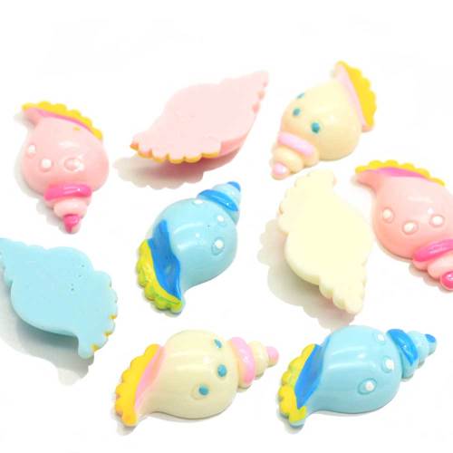 Flat Back Sea Snail Kawaii Resin Cabochon 100pcs/bag Craft Decoration Beads Charms Kids Toy Ornaments Bead Slime