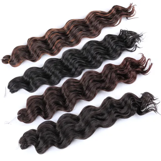 AliLeader 20inches Crochet Braids Synthetic Hair  Curly Ocean Wave Hair Extensions 5-7Pcs For A Head