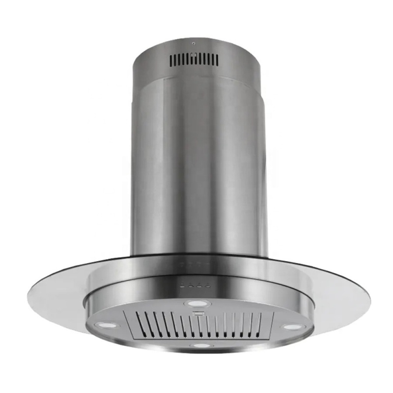 Kitchen Major Appliance Cooker Hood with Push Buttons +Tempered Glass Kitchen Vent ISLAND Range Hood Chimney Extractor