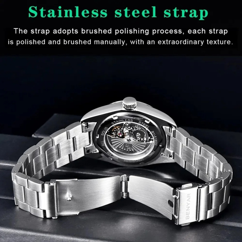 Benyar 5185 Transparent Automatic Mechanical Watch