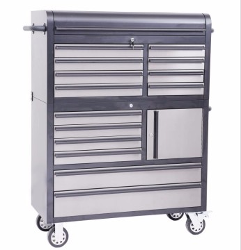 41 in. 14-Drawer Tool Chest and Rolling Cabinet Set - Textured Black Matte