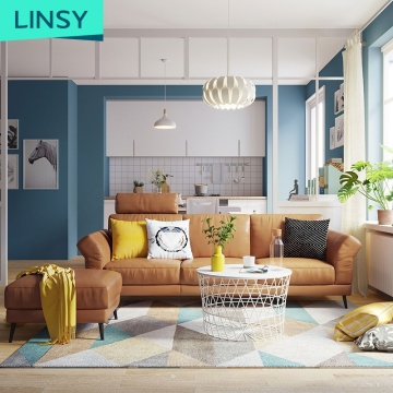 Leather L Shape Sofa Set for Modern Living Room