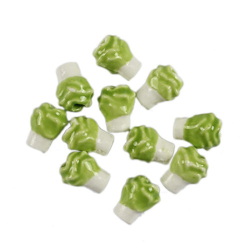 DIY Ceramic Beads Green Irregularity Beads 8MM