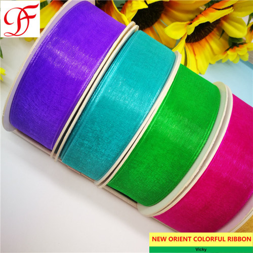 High Quality Organza Grosgrain Satin Ribbon Double Face Gingham Check Ribbon Gift Packing Ribbon