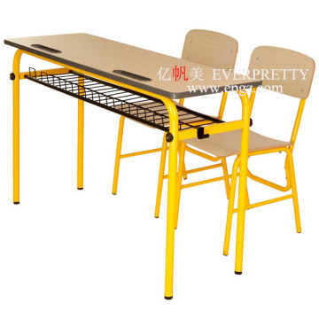Modern Metal Double Student Desk and Chair Set for High School Education