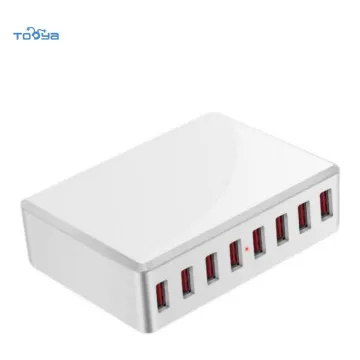 Multi Port 8 Port Quick Charge Station with LED Lights 40W Adapter