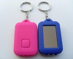 Mini Led Solar Power Key Chain Flashlight Torch Red, Black, Blue Color Choose