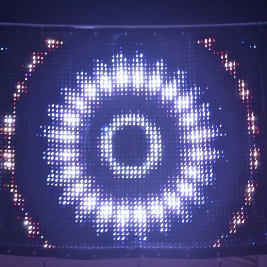 High Brightness LED Video Curtain with Customizable Size and Full Color Change via Remote Controller