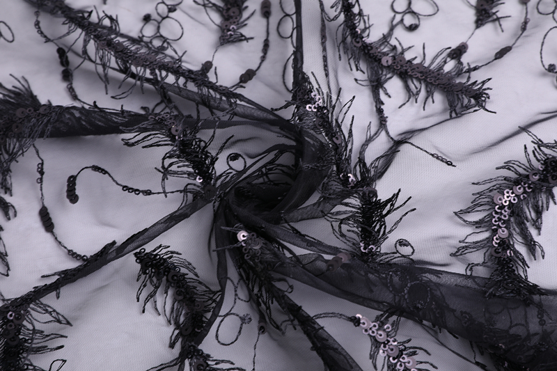 3D Feather Embroidery Fabric