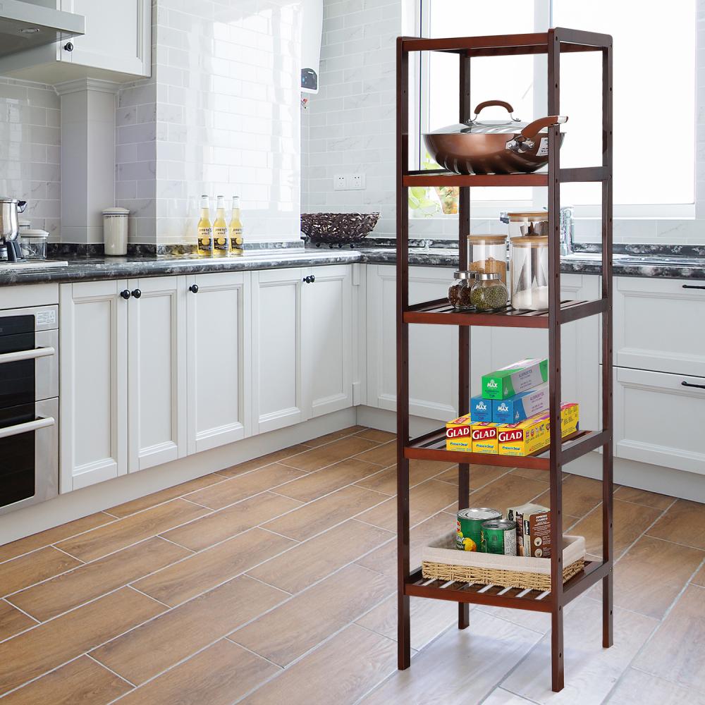 Bamboo Kitchen Rack 5 Tier Unit Adjustable