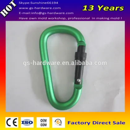 D type carabiner,Aluminum locking Carabiner,XS-A001