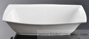 Wholesale Excellent Quality Rectangular Shaped Ceramic Porcelain Bowls Logo Decal Artwork Decorated All Size Available