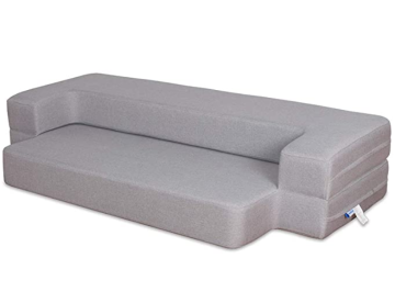 Folding Bed Couch Light Gray Queen