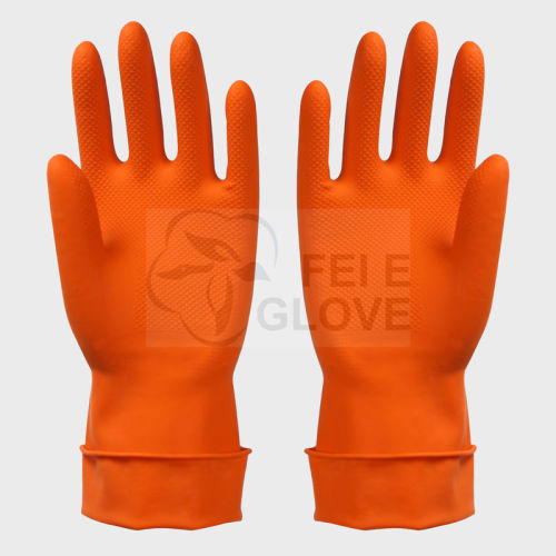 Custom Natural Rubber Latex Gloves Small For Women , Unlined / Flock Lined