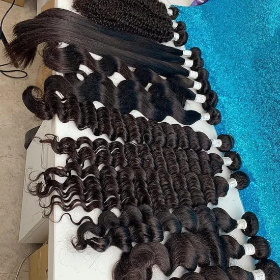Free sample Virgin Brazilian hair bundles with lace closure frontal Cheap 10a Grade loose deep Brazilian hair bundles