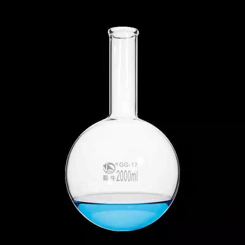 Long narrow neck round glass boiling flask 10000ml