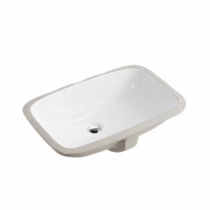 White Rectangular Round Edge Undercounter Bathroom Basin