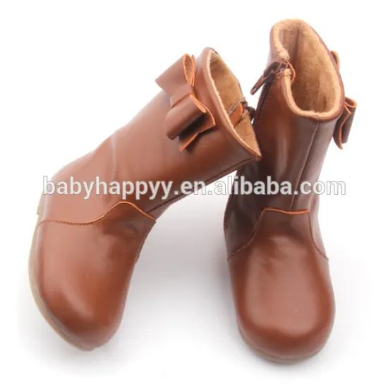 2016 New design winter warmer kids boots rubber boots for baby real leather boots