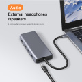 12-in-1 MST usb hub Aluminium shell dual HDMI+VGA