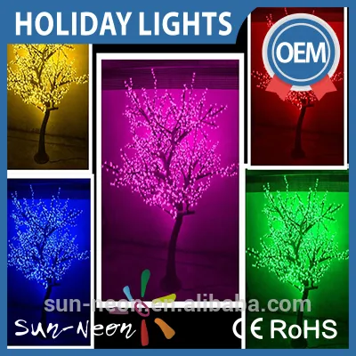 Fashion Red Color Artificial Cherry Blossom Led Flower Tree Light For Christmas