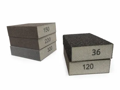 Wood sanding four-sided sanding block