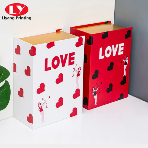 Valentine's Day Book Shape Gift Box With Ribbon