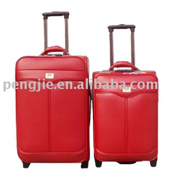 High quality 2 wheels brief deisgn PU leather travel luggage