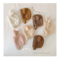 Children's knitted plush ear cap for infants