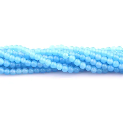 2018 wholesale natural stone round pink jade stone beads for jewellery making