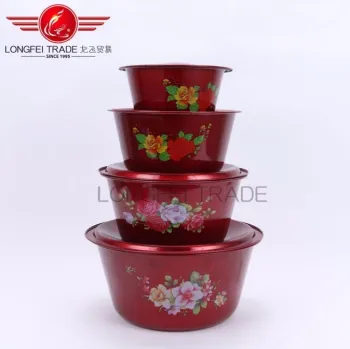 Enamel Aluminium Food Finger Bowls with Lids
