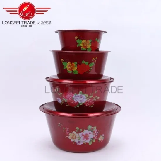 Enamel Aluminium Food Finger Bowls with Lids