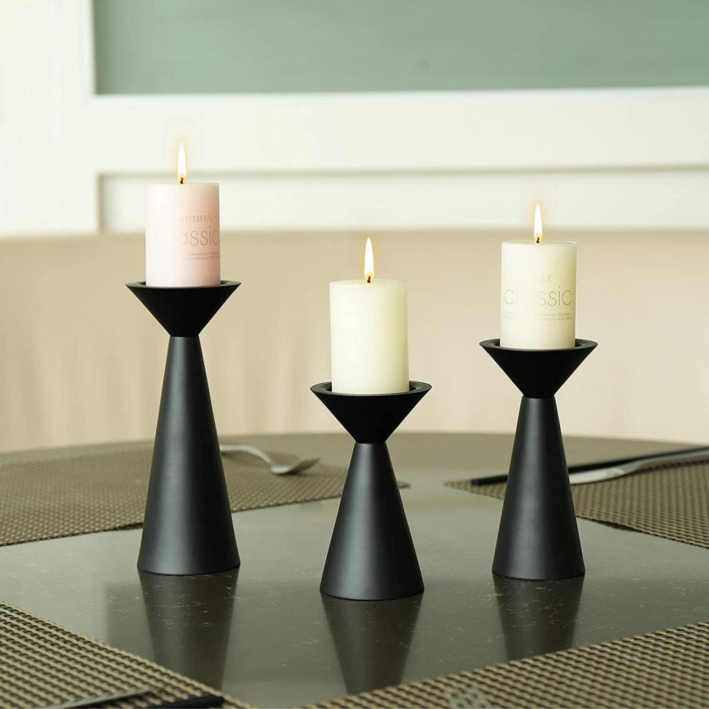 Set pemegang lilin hitam 3