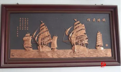 home hanging wall decor reliefs in bronze with boat sailing