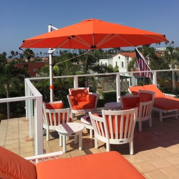 9ft Patio Umbrella with Push Button Tilt and Crank - 8 Ribs Outdoor Table Umbrella for Patio, Pool, Garden, Deck