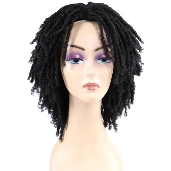 MYZYR Soft Short Synthetic Wigs For Black Women 1B 14 inch High Temperature Fiber Dreadlock Ombre Crochet Twist braid Hair