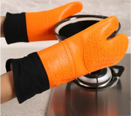 New Silicone Long Oven Grill Gloves Mitt