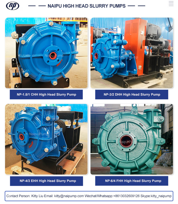 High Pressure Head Mining 4/3EHH Slurry Pumps for Mill Feed