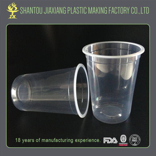 Recyclable 540ml fancy plastic clear juice cups