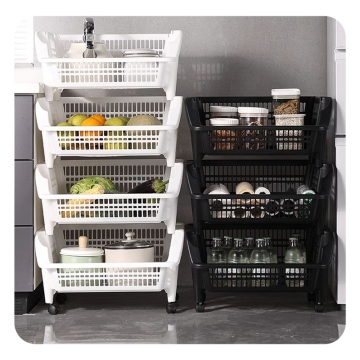 Stackable Plastic Vegetable Baskets for Kitchen Organization