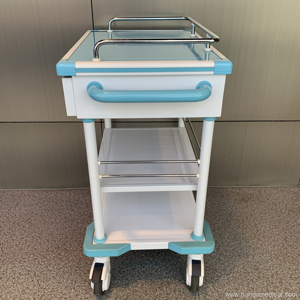 Hospital Steel Artificial Marble 2-Drawer I.V. Trolley