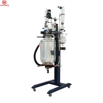 High Efficiency 10L Electric Lift Rotary Jacketed Glass Reactor with Cylindrical Vacuum